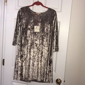 Gray velvet dress